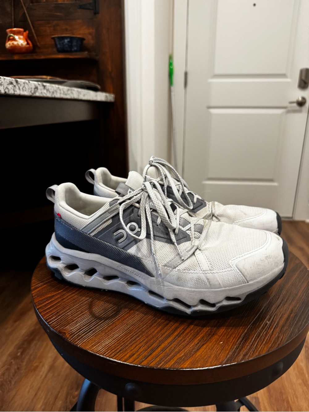 On Running White and Gray Men's Athletic Shoes